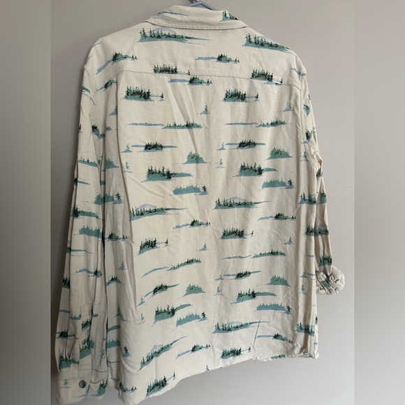 AllSaints Cream and Green Button Down Shirt - Picture 7 of 11